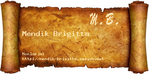 Mendik Brigitta névjegykártya